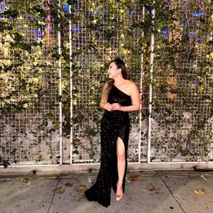 Nordstrom Black Sequin Prom Dress
